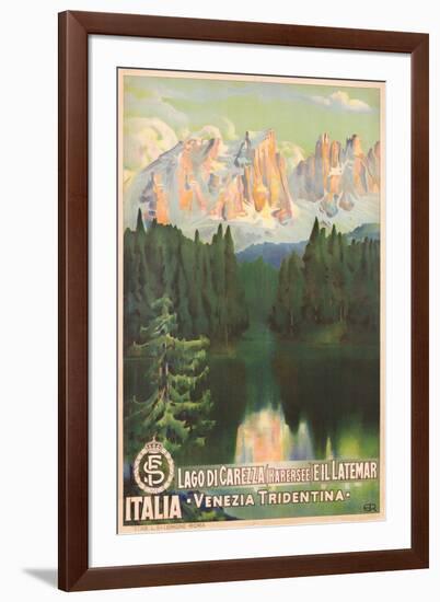 Poster of Lago Di Carezza (Karersee) E Il Latimar-null-Framed Giclee Print