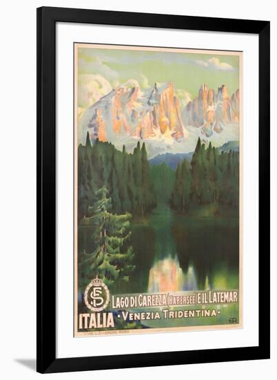 Poster of Lago Di Carezza (Karersee) E Il Latimar-null-Framed Giclee Print