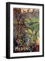 Poster of Merano, printed by Richter and C. Naples, c.1926-Mario Borgoni-Framed Giclee Print