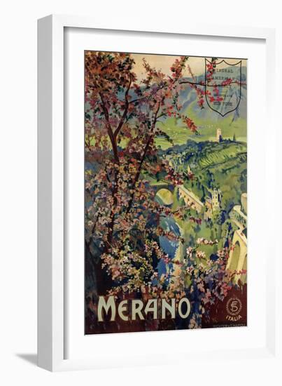 Poster of Merano, printed by Richter and C. Naples, c.1926-Mario Borgoni-Framed Giclee Print