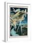 Poster of Russian Biplanes and Zeppelin-null-Framed Premium Giclee Print