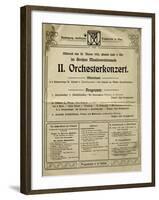 Poster of Society of Friends of Music in Vienna in 1905, with Music by Arnold Schoenberg-null-Framed Giclee Print