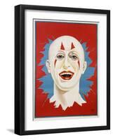 Poster of Stock Clown Head with Red Background-null-Framed Giclee Print