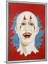 Poster of Stock Clown Head with Red Background-null-Mounted Giclee Print