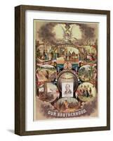 Poster of the 'Brotherhood of Locomotive Firemen of North America', 1885-null-Framed Giclee Print