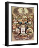Poster of the 'Brotherhood of Locomotive Firemen of North America', 1885-null-Framed Giclee Print