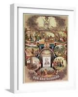 Poster of the 'Brotherhood of Locomotive Firemen of North America', 1885-null-Framed Giclee Print