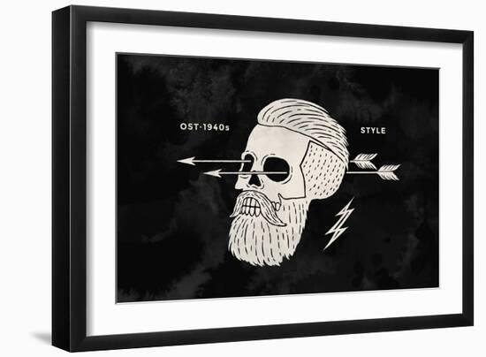 Poster of Vintage Skull Hipster-foxysgraphic-Framed Art Print