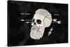 Poster of Vintage Skull Hipster-foxysgraphic-Stretched Canvas