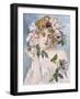 Poster of Young Woman with Flowers in Hair by Gaston-Gerard-null-Framed Giclee Print