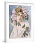 Poster of Young Woman with Flowers in Hair by Gaston-Gerard-null-Framed Giclee Print