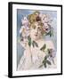 Poster of Young Woman with Flowers in Hair by Gaston-Gerard-null-Framed Giclee Print