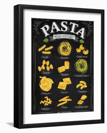 Poster Pasta Chalk-anna42f-Framed Art Print