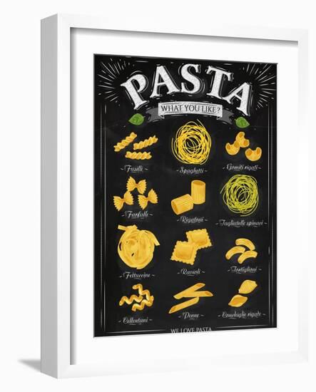 Poster Pasta Chalk-anna42f-Framed Art Print