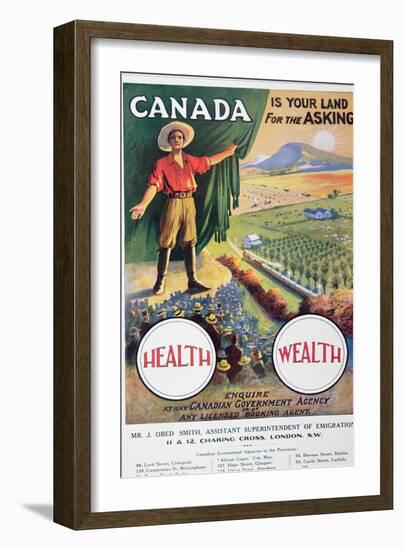 Poster Promoting Emigration to Canada, 1914-null-Framed Giclee Print