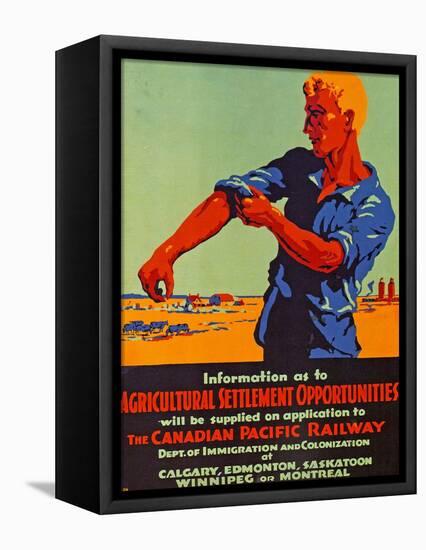 Poster Promoting Emigration to Canada, 1920-Canadian School-Framed Stretched Canvas