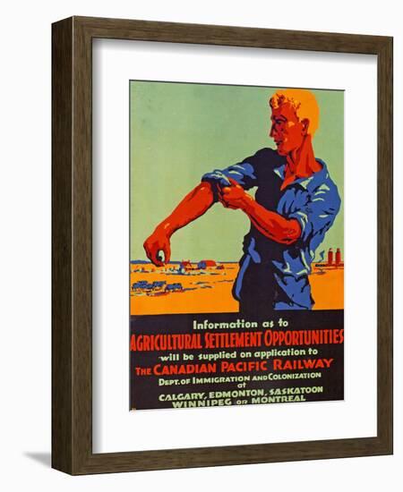 Poster Promoting Emigration to Canada, 1920-Canadian School-Framed Giclee Print