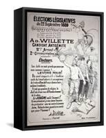 Poster Promoting the Election of the Artist in the Legislative Elections of September 1889-Adolphe Leon Willette-Framed Stretched Canvas