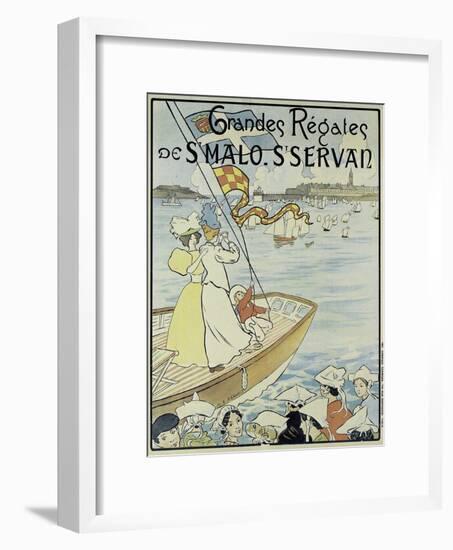 Poster Promoting the St. Malo and St. Servan Regatta, C.1895-M.E. Renault-Framed Giclee Print