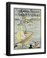 Poster Promoting the St. Malo and St. Servan Regatta, C.1895-M.E. Renault-Framed Giclee Print