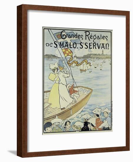 Poster Promoting the St. Malo and St. Servan Regatta, C.1895-M.E. Renault-Framed Giclee Print