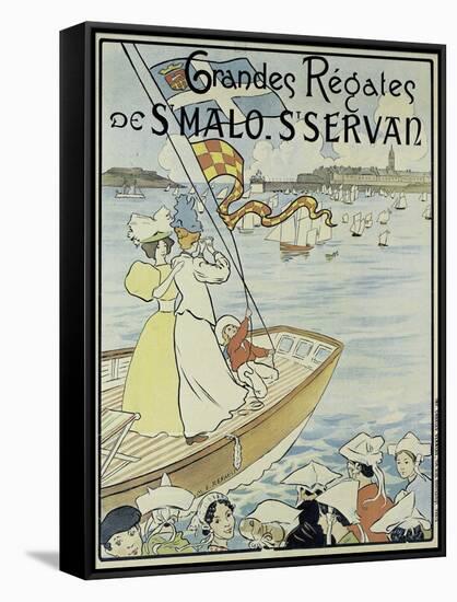 Poster Promoting the St. Malo and St. Servan Regatta, C.1895-M.E. Renault-Framed Stretched Canvas