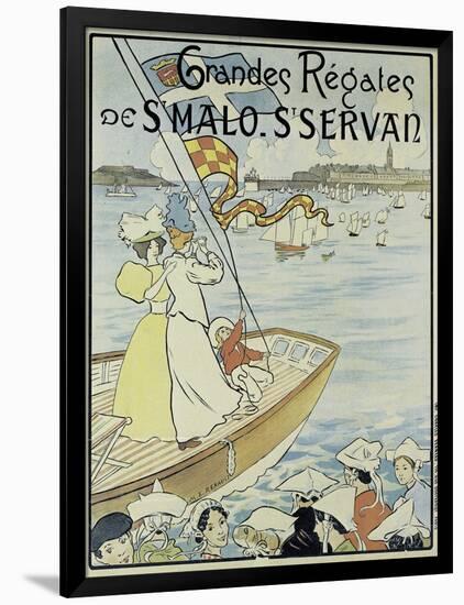 Poster Promoting the St. Malo and St. Servan Regatta, C.1895-M.E. Renault-Framed Giclee Print