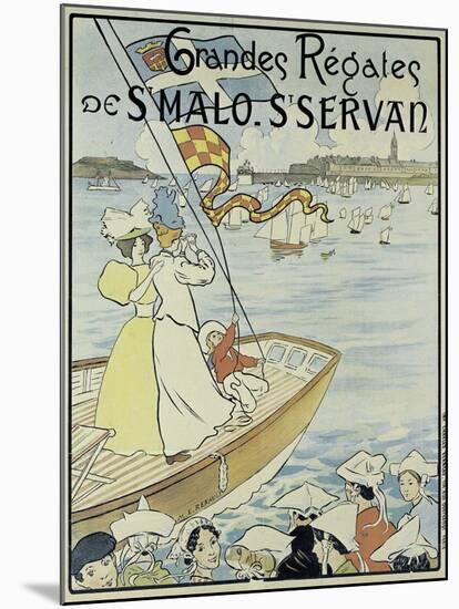 Poster Promoting the St. Malo and St. Servan Regatta, C.1895-M.E. Renault-Mounted Giclee Print