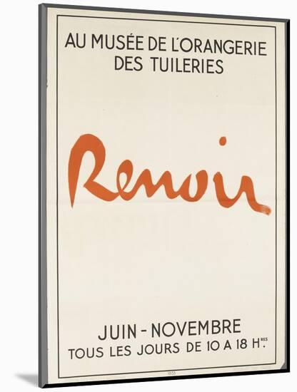 Poster: Renoir Musée De L'Orangerie in the Tuileries-null-Mounted Giclee Print
