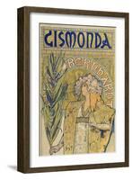 Poster: Sarah Bernhardt as Gismonda at the Theatre De La Renaissance (Upper Part), 1895-Alphonse Mucha-Framed Giclee Print