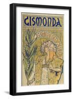 Poster: Sarah Bernhardt as Gismonda at the Theatre De La Renaissance (Upper Part), 1895-Alphonse Mucha-Framed Giclee Print