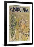 Poster: Sarah Bernhardt as Gismonda at the Theatre De La Renaissance (Upper Part), 1895-Alphonse Mucha-Framed Giclee Print