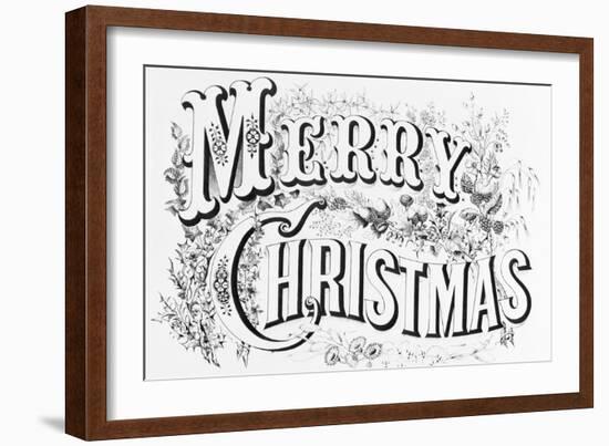 Poster Saying Merry Christmas-null-Framed Giclee Print