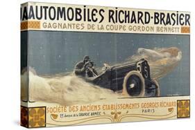 Poster Showing Automobiles Richard-Brasier Winning the Gordon Bennett Cup, 1904-Henri Jules Ferdinand Bellery-defonaines-Stretched Canvas