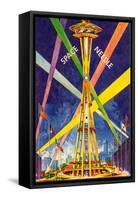 Poster, Space Needle, Seattle, Washington-null-Framed Stretched Canvas
