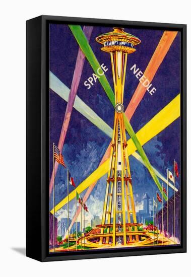 Poster, Space Needle, Seattle, Washington-null-Framed Stretched Canvas