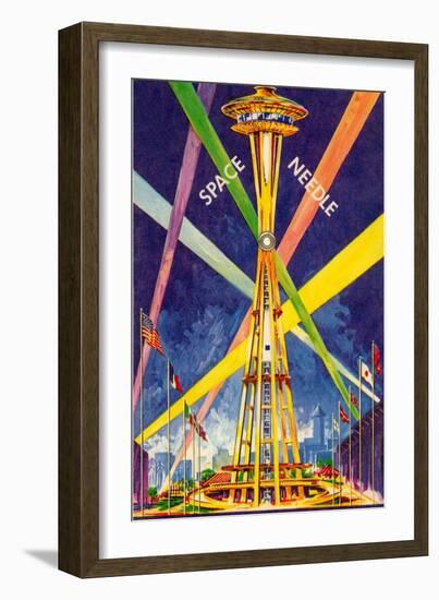 Poster, Space Needle, Seattle, Washington-null-Framed Art Print