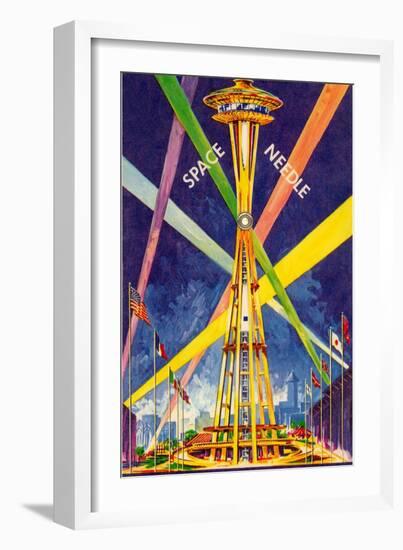 Poster, Space Needle, Seattle, Washington-null-Framed Art Print