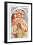 Poster : the Flower from Flowers Serie (Lithography, 1897)-Alphonse Marie Mucha-Framed Giclee Print