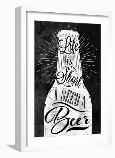 Poster Vintage Beer Chalk-anna42f-Framed Art Print