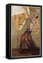 Poster with a Belly Dancer and a Man in a Turban-null-Framed Stretched Canvas