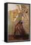 Poster with a Belly Dancer and a Man in a Turban-null-Framed Stretched Canvas