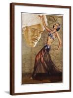 Poster with a Belly Dancer and a Man in a Turban-null-Framed Giclee Print