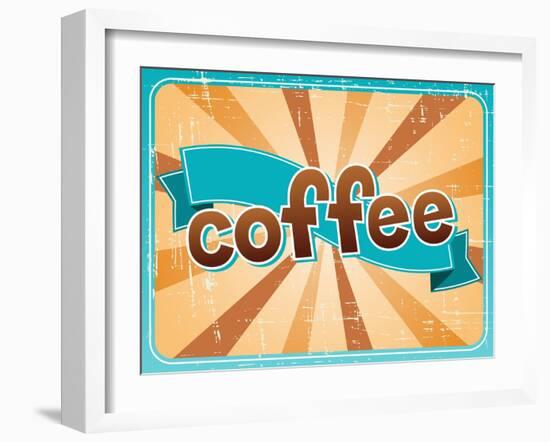 Poster With A Coffee Cup In Retro Style-incomible-Framed Art Print