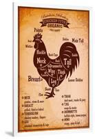 Poster with A Detailed Diagram of Butchering Rooster-111chemodan111-Framed Art Print