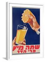 Poster with a Glass of Orange Juice, C.1947 (Colour Litho)-Israeli-Framed Giclee Print