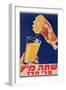 Poster with a Glass of Orange Juice, C.1947 (Colour Litho)-Israeli-Framed Premium Giclee Print