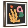 Poster with Abstract Plant and Figures. Inspired by Henri Matisse. Flat Vector Illustration, Hand D-Procreate-Framed Photographic Print