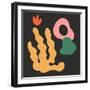 Poster with Abstract Plant and Figures. Inspired by Henri Matisse. Flat Vector Illustration, Hand D-Procreate-Framed Photographic Print