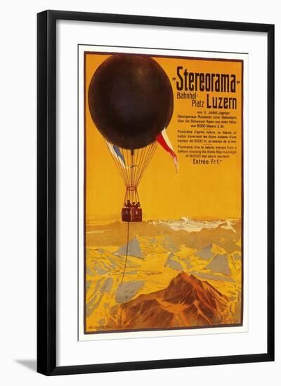 Poster with Balloon over the Alps-null-Framed Art Print